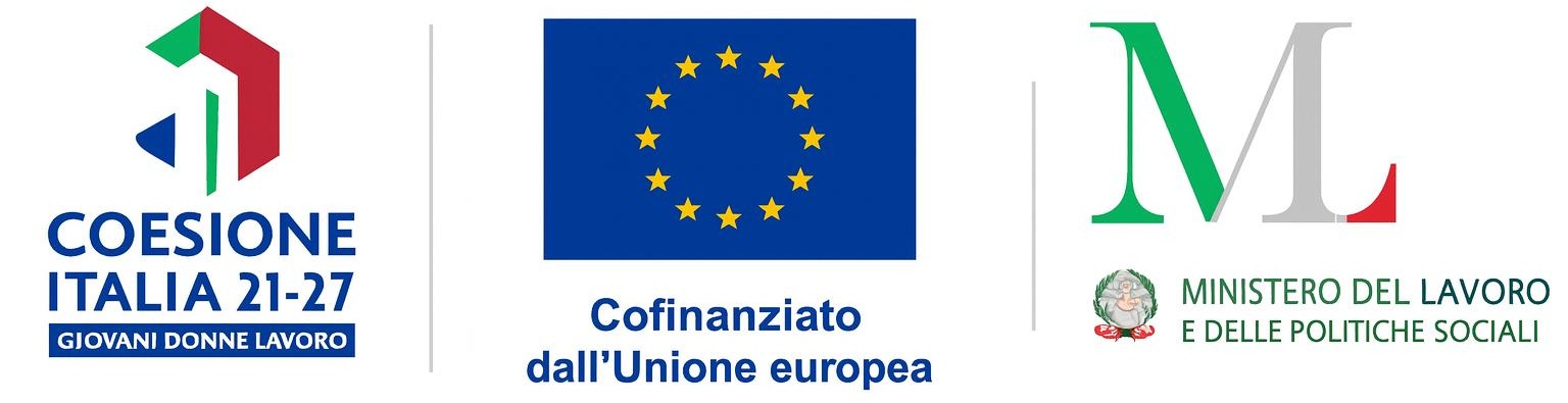 Coesione Italia 21-27, Cofinanziato dall'Unione europea, Ministero del Lavoro